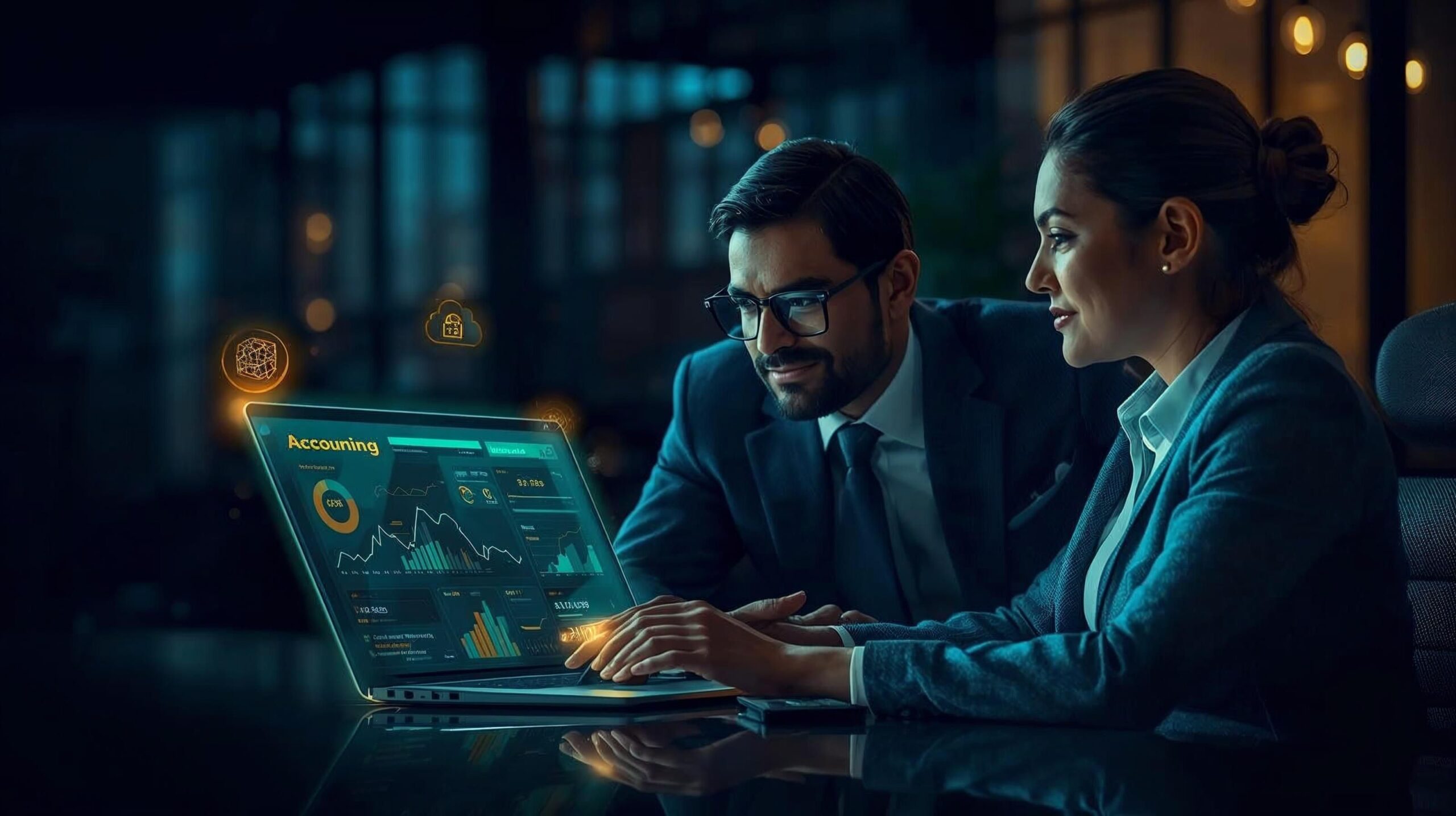 Digital marketing funnel and analytics on screen