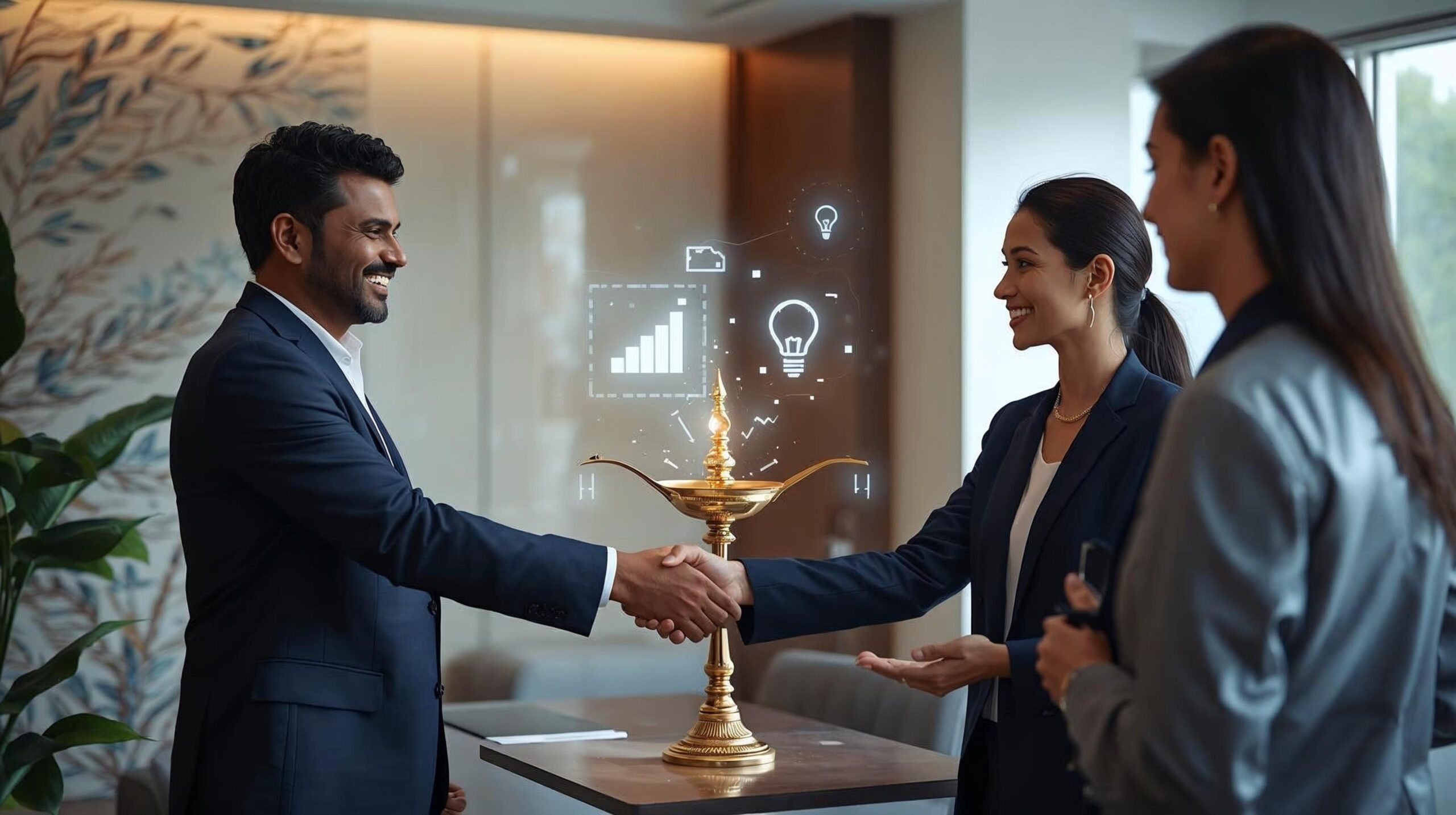 Business owner discussing marketing challenges